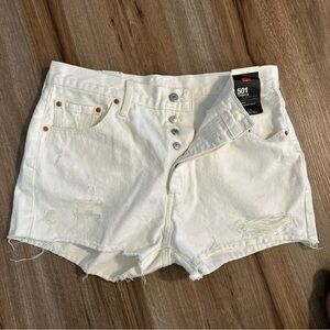 Levi's Women's White Hi Rise Denim Shorts size 33